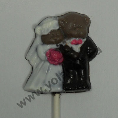 Moule à chocolat Mariage - Couple de mariés oursons - Suçon  (S-W09)