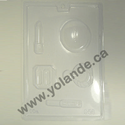 Moule à chocolat Métier - Parfum - Rouge à lèvre - Mascara - Fard à joue (B-G56)