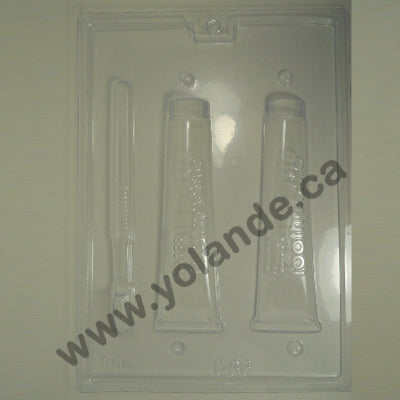 Moule à chocolat - Brosse et tube de pâte à dent - Bouchée (B-G86)