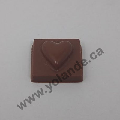 Moule à chocolat St-Valentin - Coeur sur un carré - Bouchée (B-V155)
