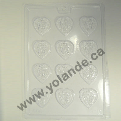 Moule à chocolat Mariage - Couple dans coeur (B-W15)