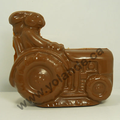 Moule à chocolat de Pâques - Lapin sur un tracteur 3d (D-P102)