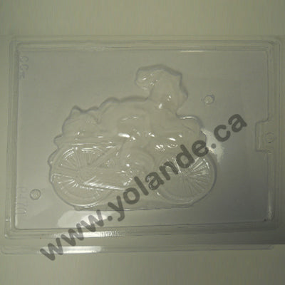 Moule à chocolat de Pâques - Lapin cycliste 3d - Vélo (D-P170)