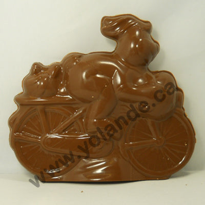 Moule à chocolat de Pâques - Lapin cycliste 3d - Vélo (D-P170)
