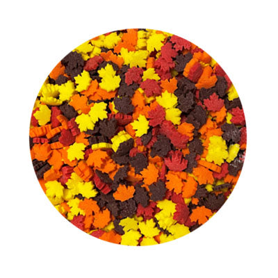 Décorette - Feuilles Rouge - Jaune - Orange - Brune - HALLOWEEN, 50 gr.