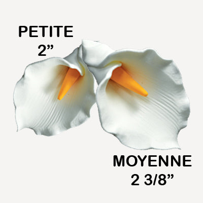 Fleur en pastillage - Lys de Calla - Blanche - 2 diff. format par paquet