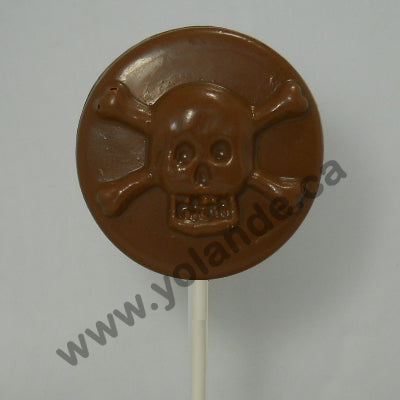 Moule à chocolat Halloween - Tête de mort sur bâton - Suçon (S-H218)
