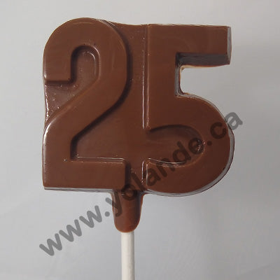 Moule à chocolat - Suçon - Chiffres 25 sur bâton (S-L09)