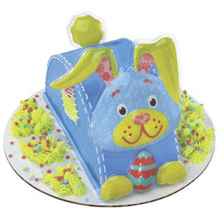 Tête et pattes de lapin de Pâques (bleu et vert) (14938)