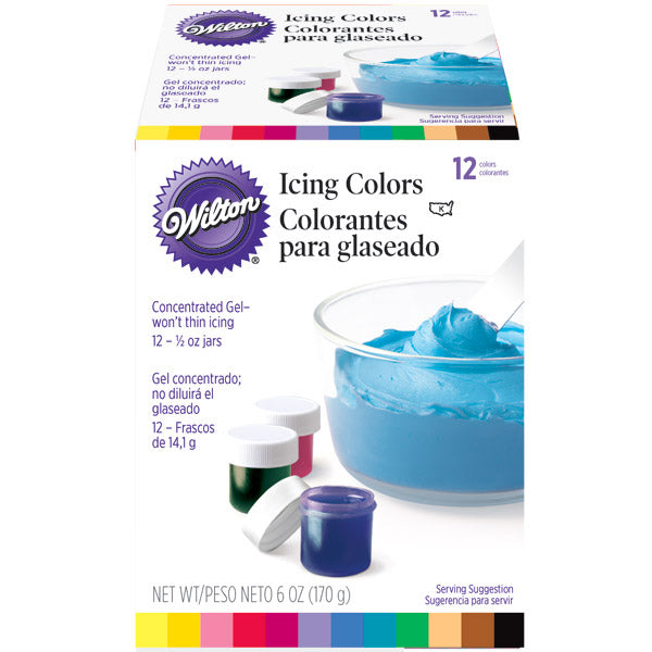 Ensemble de 12 colorants en gel marque Wilton, 2201-1380