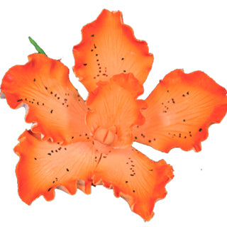 Fleur en pastillage - Cymbidium - Orange - 2 7/8"