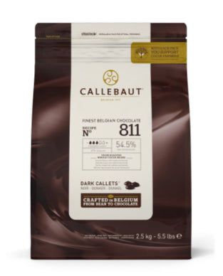 Chocolat Callebaut 811NV noire 53.8%, 2,5 kgs.