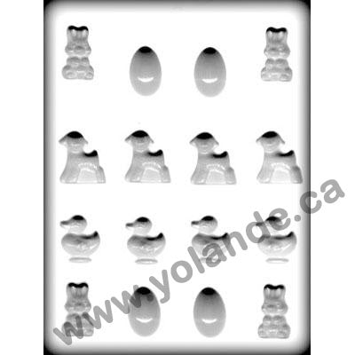 Moule Sucre d'orge de Pâques - Canard - Lapin - Mouton - Oeuf - 8H-2114