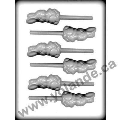 Moule Sucre d'orge de Pâques - Lapin sur bâton - suçon - 8H-2204