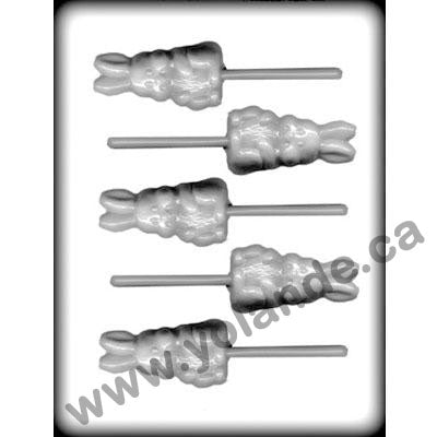 Moule Sucre d'orge de Pâques - Lapin sur bâton - suçon - 8H-2281