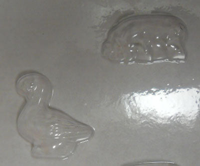 Moule à chocolat - Cochon et oie - Bouchée - Animal (B-A21)