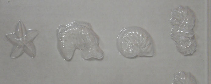 Moule à chocolat - Assortiment de coquillages et d'étoiles de mer - Bouchée - Mer (B-A89)