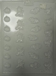 Moule à chocolat Halloween - Mini - Citrouille - Sorcière - Chauve Souris - Chat - Bouchée (B-H07)