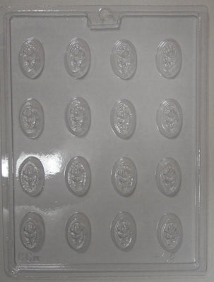 Moule à chocolat - Rose dans ovale - Bouchée - Fleur (B-I04)