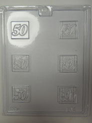 Moule à chocolat - Carré menthe - Chiffre 50 - Bouchée (B-L14)