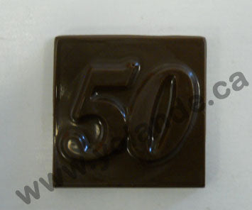 Moule à chocolat - Carré menthe - Chiffre 50 - Bouchée (B-L14)