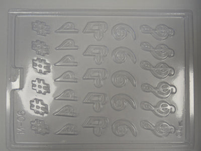 Moule à chocolat Musique - Silence - Double Croches - Clé de Fa et de Sol - Bouchée (B-M06)