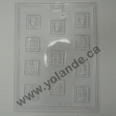 Moule à chocolat Noël - Carré menthe de Noël - Bouchée (B-N129)