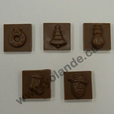 Moule à chocolat Noël - Carré menthe de Noël - Bouchée (B-N129)