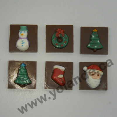 Moule à chocolat Noël - Carré menthe de Noël - Bouchée (B-N129)