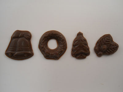 Moule à chocolat Noël - Cloche - Couronne - Sapin - Feuille de houx - Bouchée (B-N237)