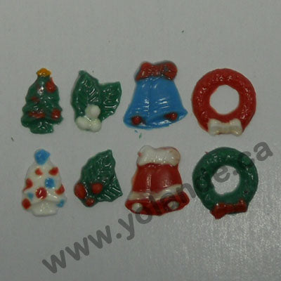 Moule à chocolat Noël - Cloche - Couronne - Sapin - Feuille de houx - Bouchée (B-N237)