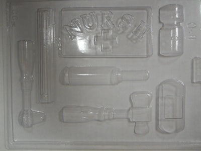 Moule à chocolat Métier - Infirmière - thermomètre - marteau - bouteille de médicaments - Bouchée (B-O11)