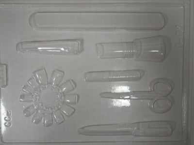 Moule à chocolat Métier - Manucure - Lime à ongle - Ciseau - Vernis (B-O04)