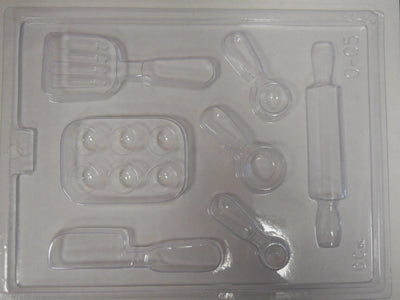 Moule à chocolat Métier - Cuisinier - Spatule- Rouleau à pâte - Cuillère (B-O05)