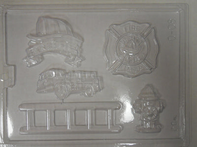 Moule à chocolat Métier - Pompier - Plaque - Camion - Echelle - Borne fontaine - Bouchée (B-O08)