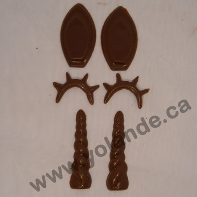 Moule à chocolat - Licorne - Yeux - Oreilles - Corne (90-986)