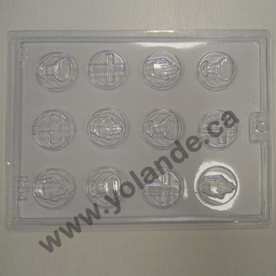 Moule à chocolat menthe Croix - Calice - Mains jointes (B-R04)