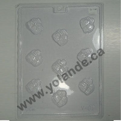 Moule à chocolat St-Valentin - Coeur triple - Bouchée (B-V07)