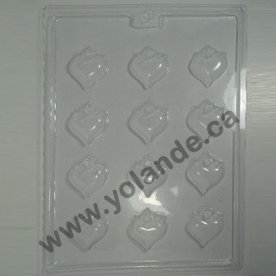 Moule à chocolat St-Valentin - Coeur en flamme - Bouchée (B-V119)