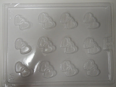 Moule à chocolat St-Valentin - Coeur double - Bouchée (B-V61)