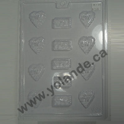 Moule à chocolat St-Valentin - Coeur - Love - Bouchée (B-V88)