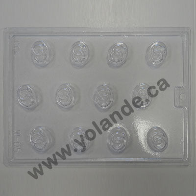 Moule à chocolat Mariage - ovale avec Anneaux - Alliances (B-W05)