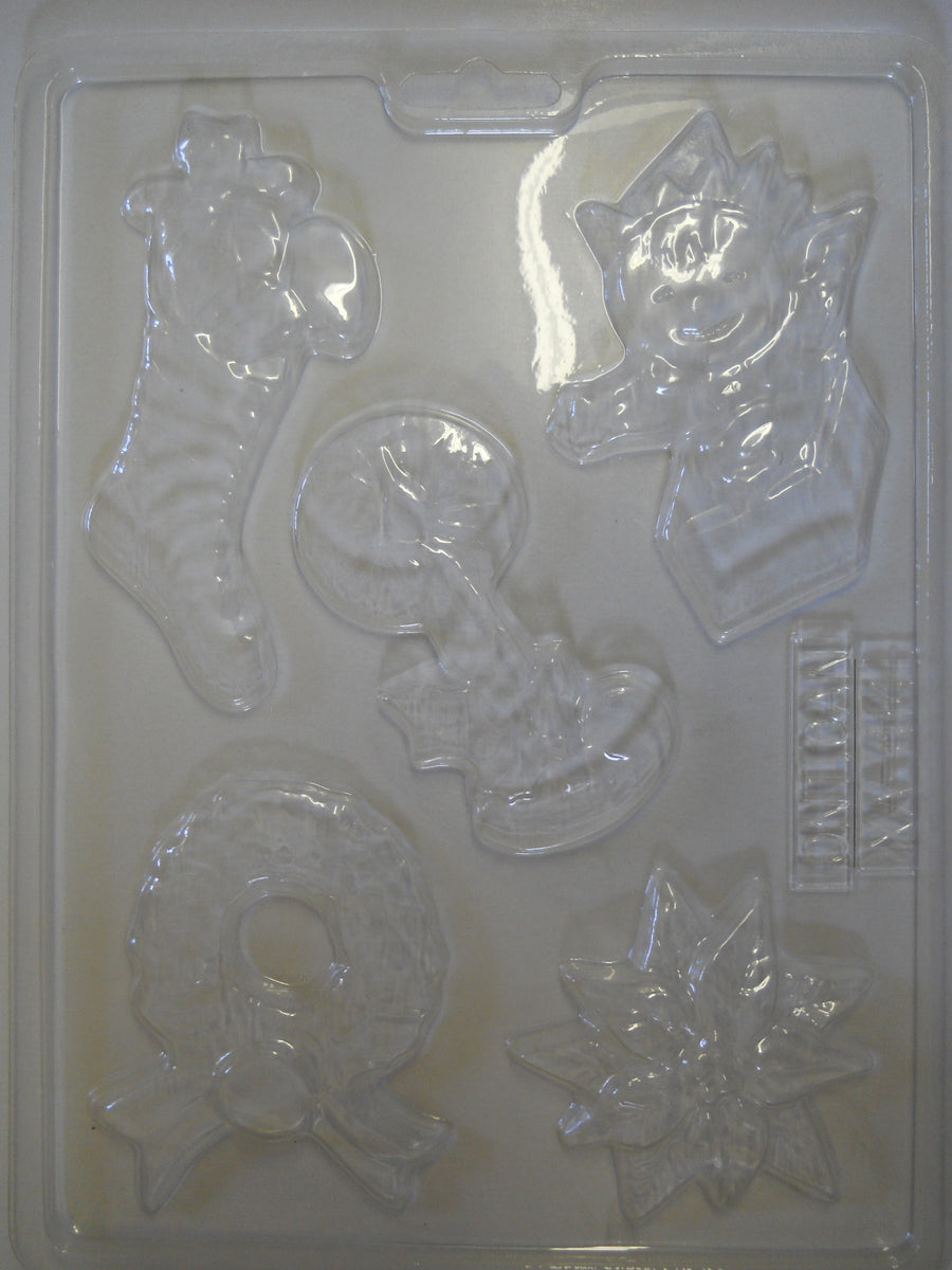 Bas - Couronne - Poinsettia - Chandelle 3,5" - Bouchée - NOEL (XA-414)