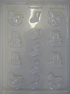 Cheval à bascul - Traineau cadeau - Bas - Bouchée - Noël (XA-485)