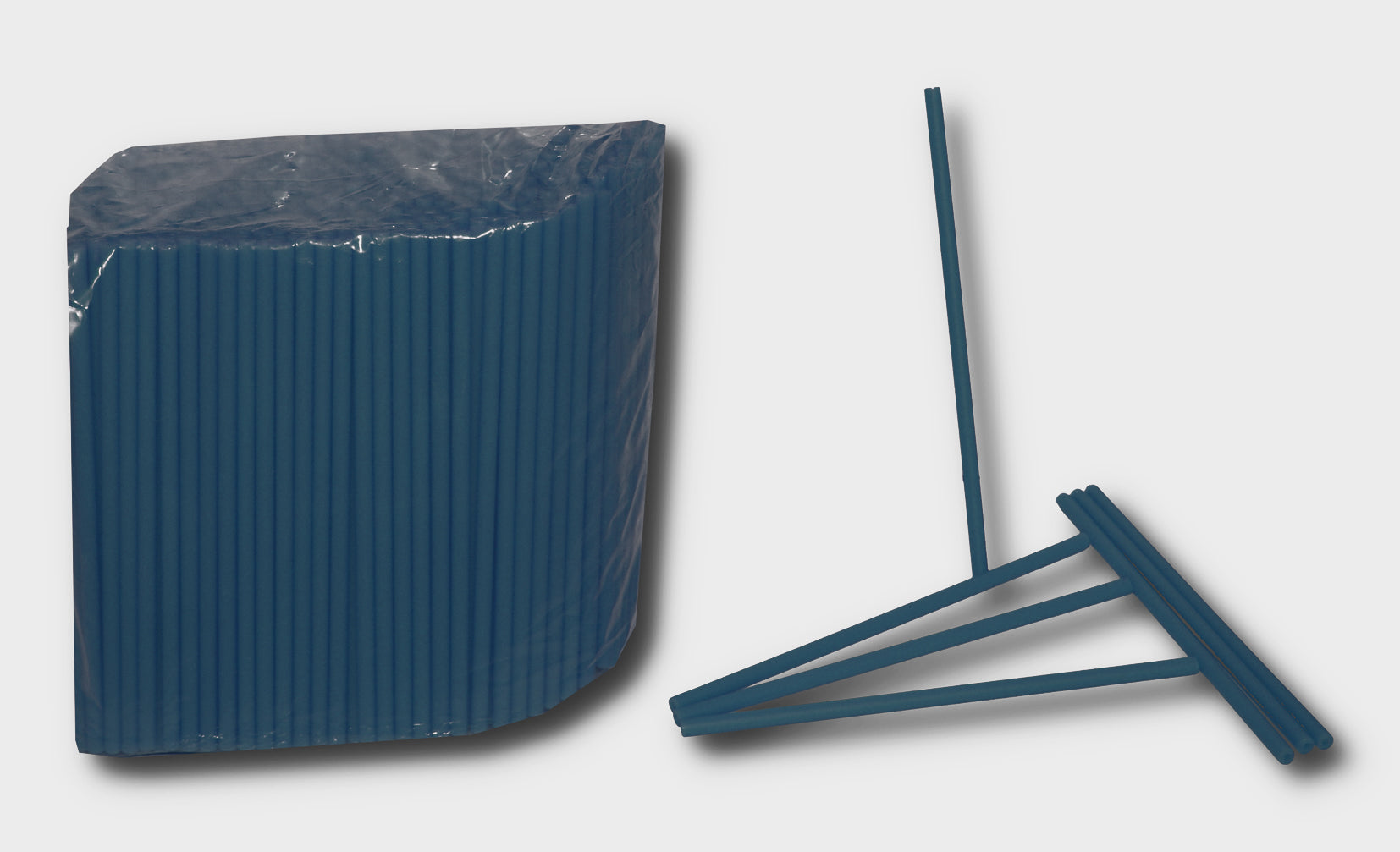 Bâtons de plastique Bleu 4 1/2", qté 50