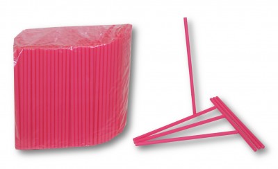 Bâtons de plastique Rose 4 1/2", qté 50