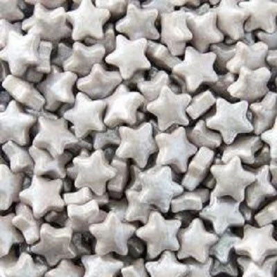 Bonbon dur en forme d'étoile argent 25 gr.