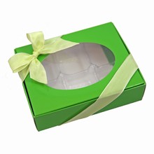 Boîte à chocolat, 1/4 lb Verte avec fenêtre