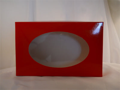 Boîte à chocolat, 1/2 lb Rouge avec fenêtre