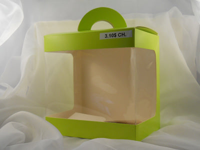 Boîte pour chocolat Verte 8"Large X 8"Haut X 5.5"prof.